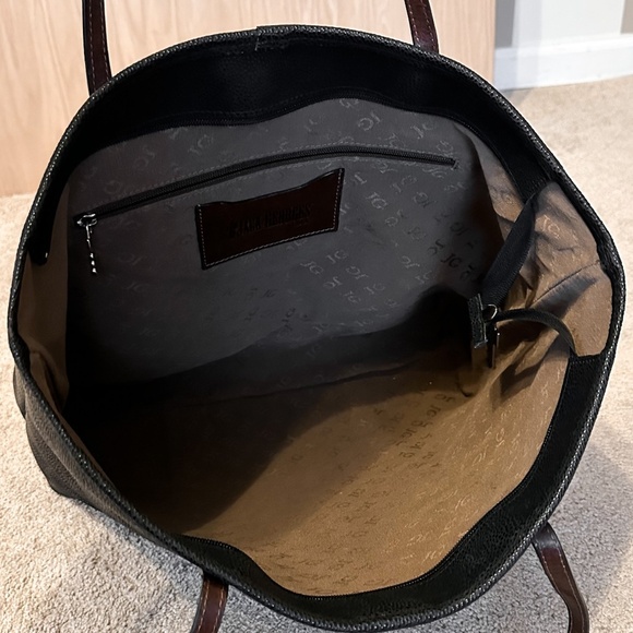 Jack Georges Pebbled Leather Black Laptop Tote Bag - Picture 8 of 15